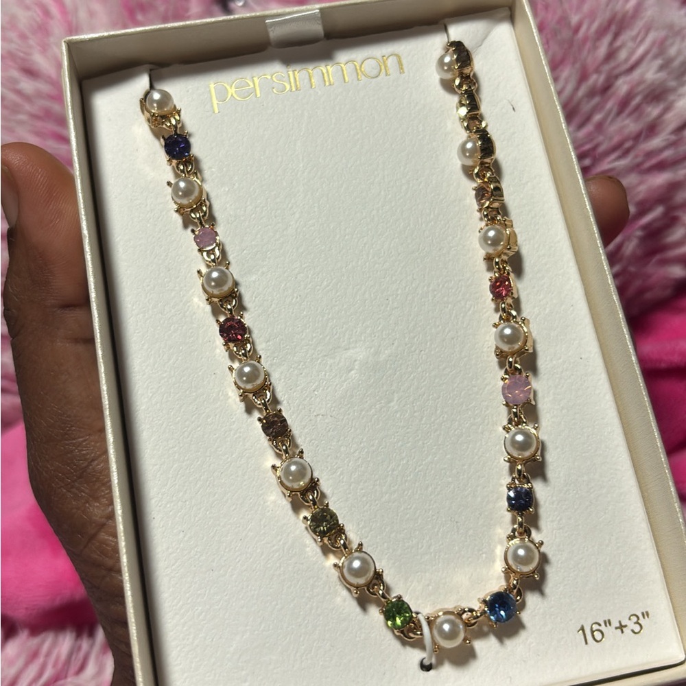 Persimmon Pearl and Gemstone Necklace